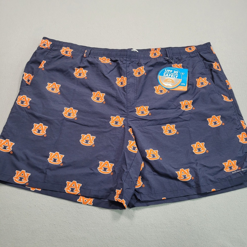 Columbia Auburn‎ Tigers PFG Backcast III Water Shorts Navy Mens 4X NEW